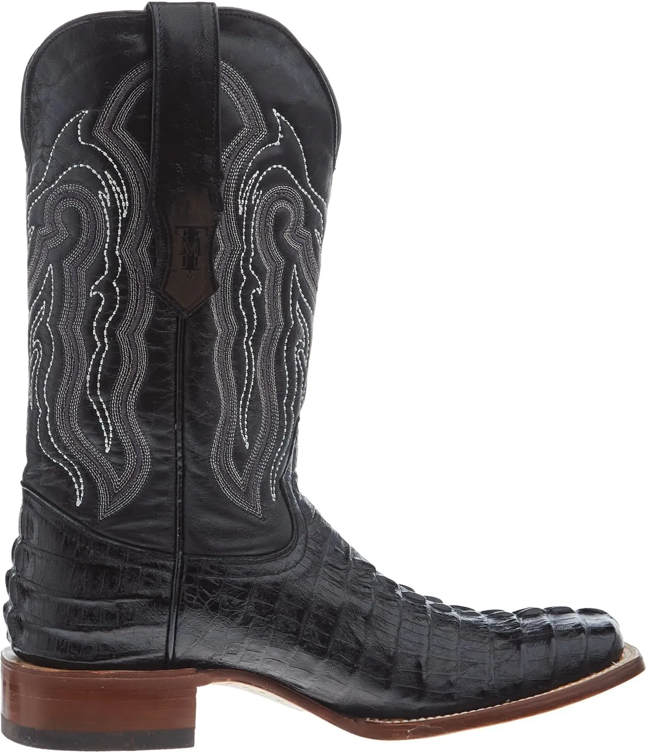 Men's Black Caiman Tail Print 12in Black Top