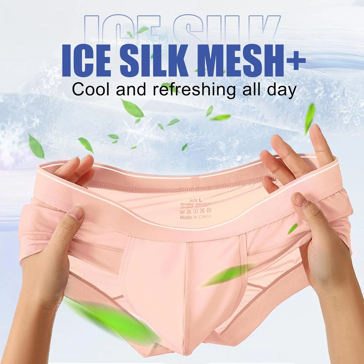 Men's Briefs Underwear Silky Bikinis Thongs No Fly Pouch Moisture-Wicking Underpants for Men Multi pack
