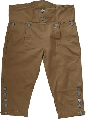 Mens Colonial Knee Breeches 18th Century Pants Fall Front Style
