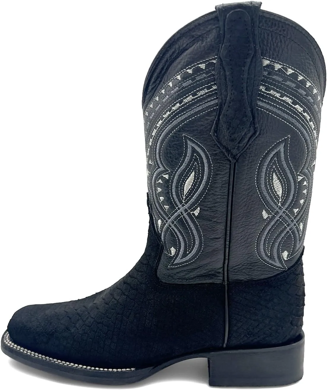 Mens Exotic Snakeskin Square Toe Phyton Print Genuine Leather Western Boots
