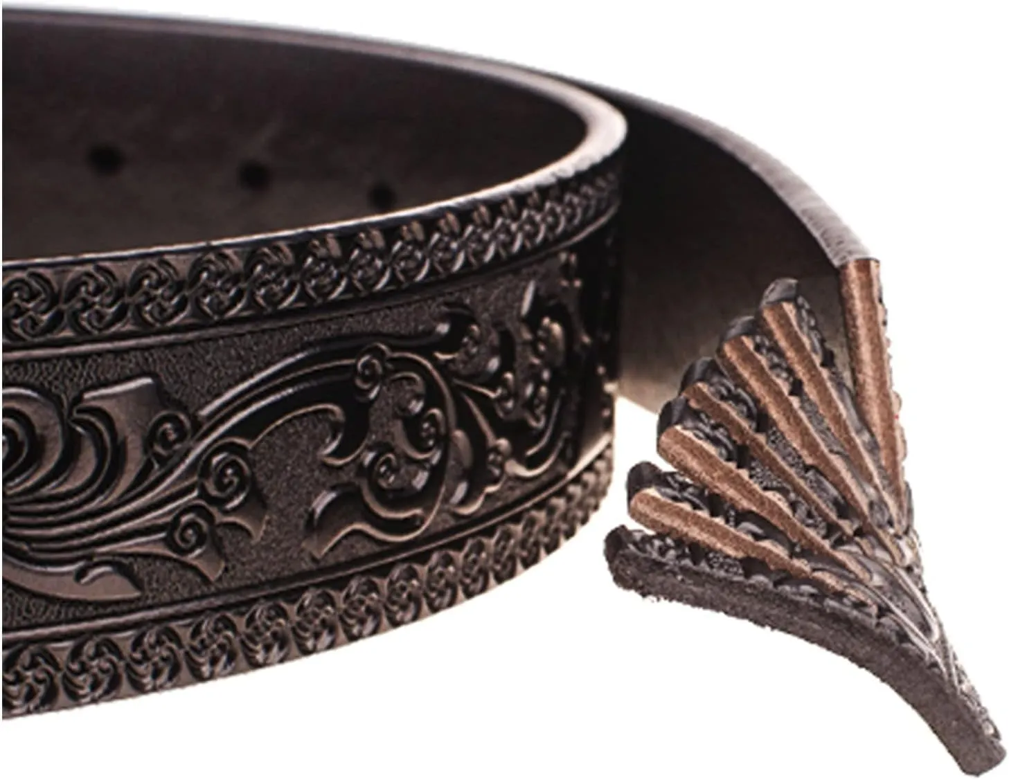 Mens Golden Tiger Head Buckle Belt Fashion Jeans Decorative Western Belt