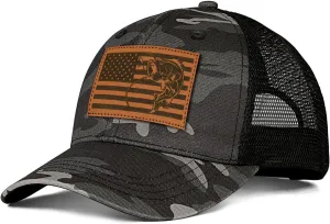Men's Hat Gifts for Dad Husband Grandpa Father's Day Christmas Birthday Gifts Trucker Hat Leather Pattern Baseball Cap