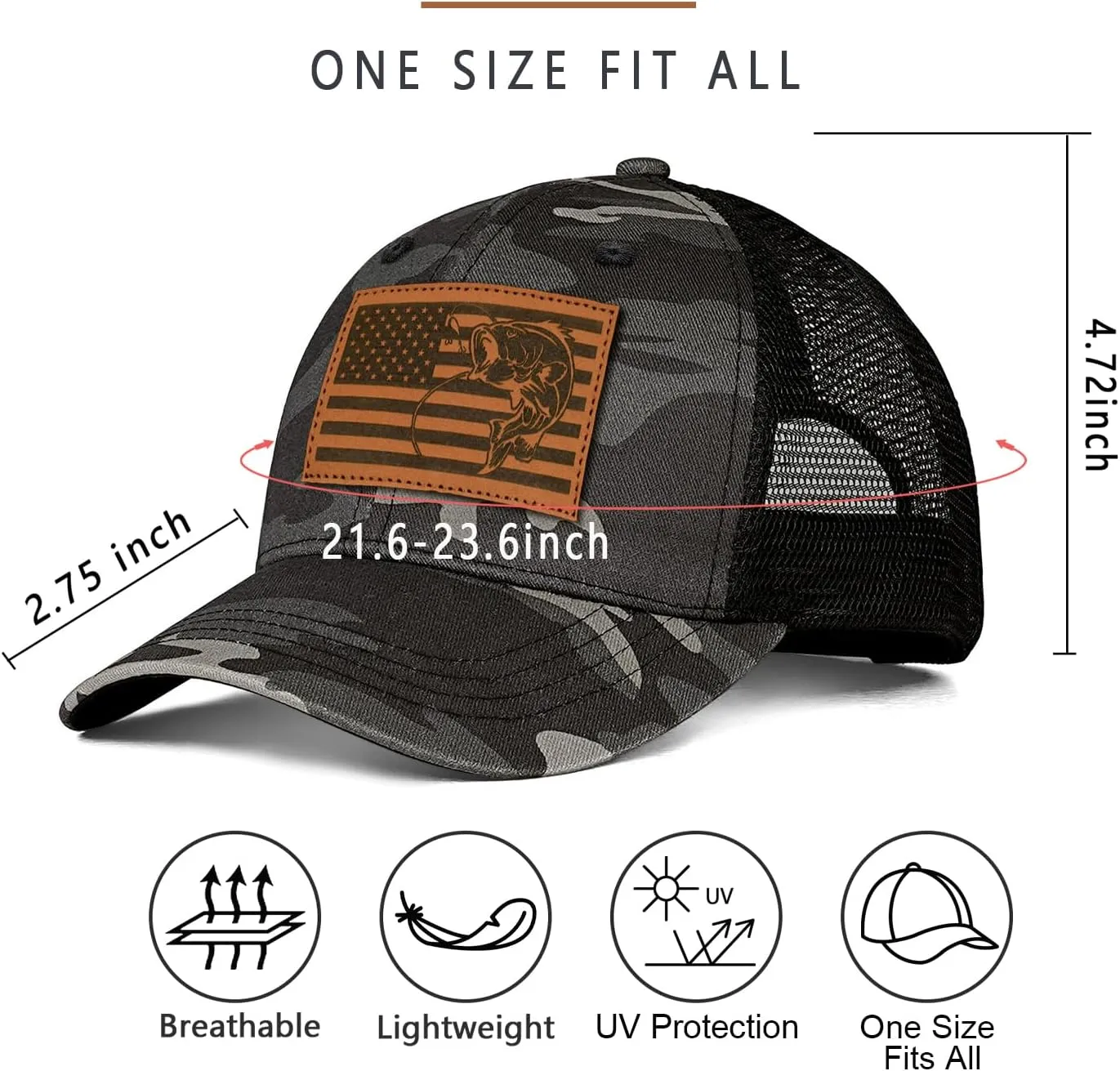 Men's Hat Gifts for Dad Husband Grandpa Father's Day Christmas Birthday Gifts Trucker Hat Leather Pattern Baseball Cap