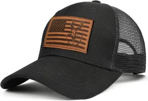 Men's Hat Gifts for Dad Husband Grandpa Father's Day Christmas Birthday Gifts Trucker Hat Leather Pattern Baseball Cap