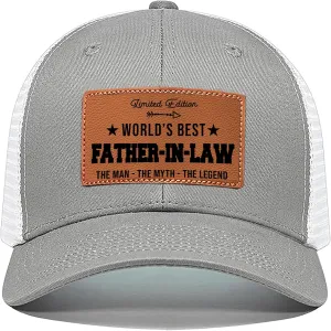 Men's Hat Gifts - Men's Cap Gifts for Father's Day Christmas Birthday Gifts Trucker Hat Leather Pattern Baseball Cap