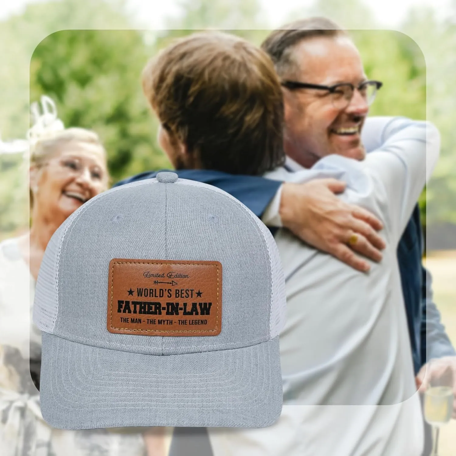 Men's Hat Gifts - Men's Cap Gifts for Father's Day Christmas Birthday Gifts Trucker Hat Leather Pattern Baseball Cap