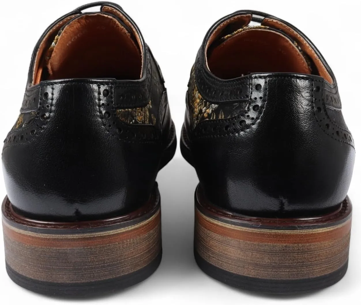 Men's Leather Floral Print Brogue Dress Shoes - Ross