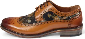 Men's Leather Floral Print Brogue Dress Shoes - Ross