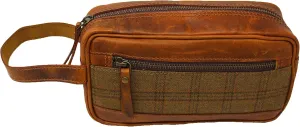 Men's Travel Toiletry Organizer Shaving Dopp Kit Leather Bag 18BT23