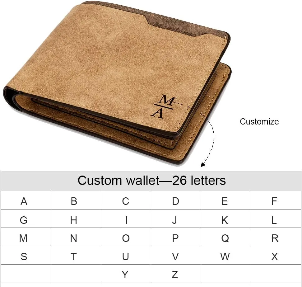 Mens Wallet Personalized Engraved Custom Photo Wallet Bifold Wallet Gift for Men