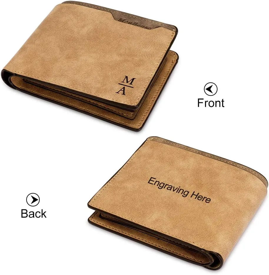Mens Wallet Personalized Engraved Custom Photo Wallet Bifold Wallet Gift for Men