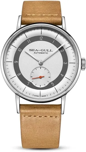 Mens Watch Bauhaus Automatic Wrist Watches with Leather Strap and Replaced Watch Band