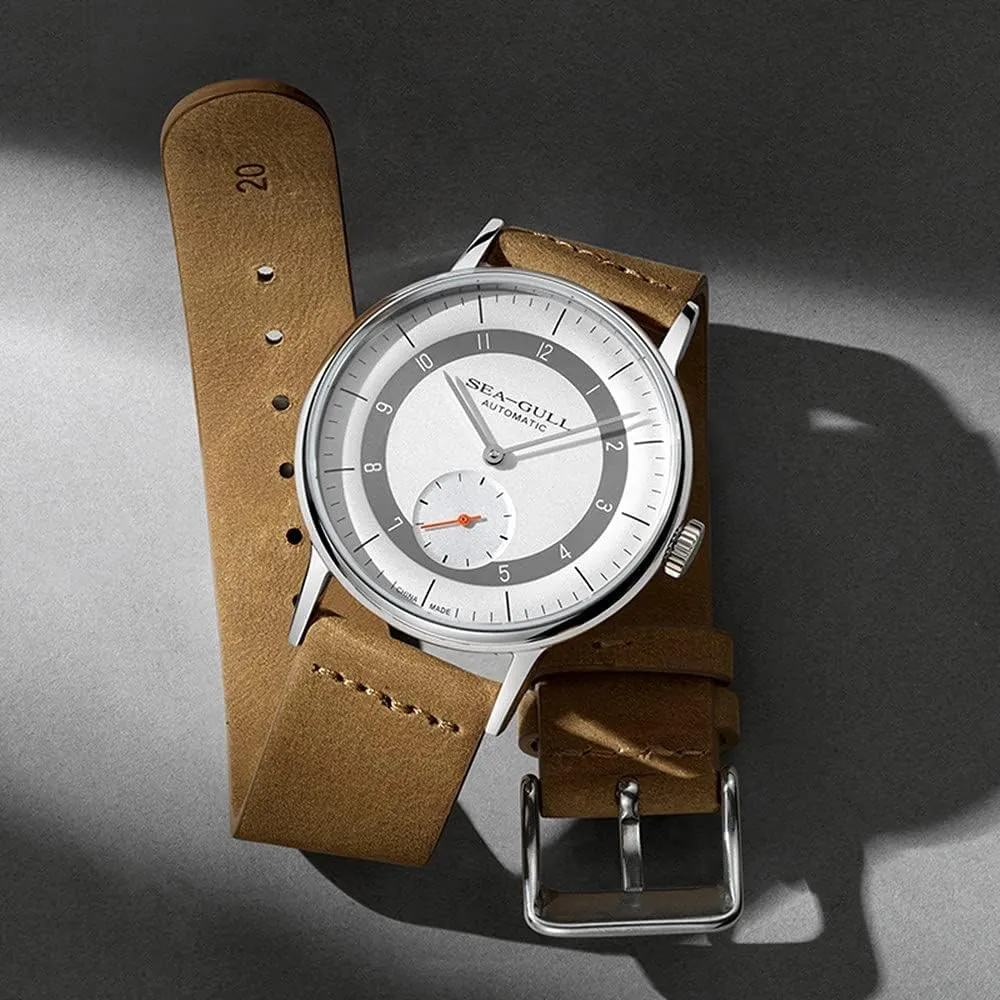 Mens Watch Bauhaus Automatic Wrist Watches with Leather Strap and Replaced Watch Band