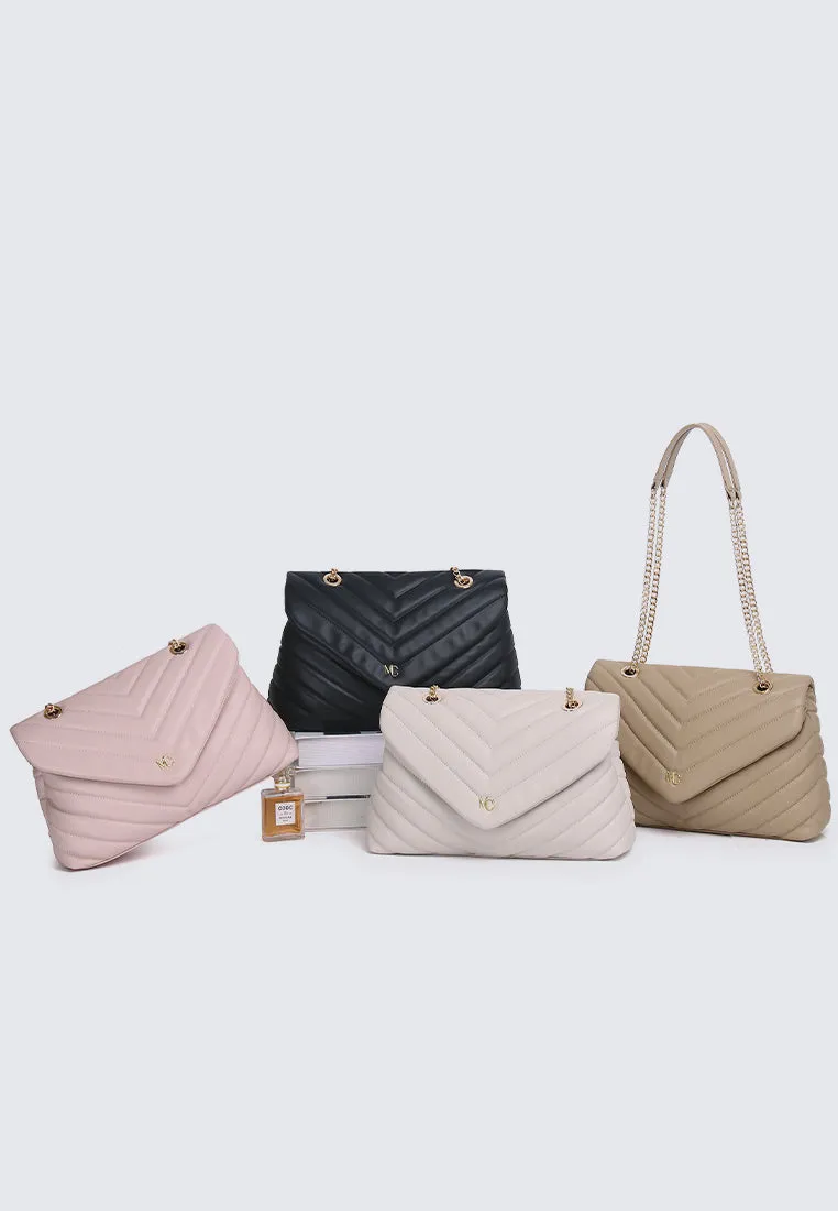 Miley Shoulder Chain Bag (Cornsilk)