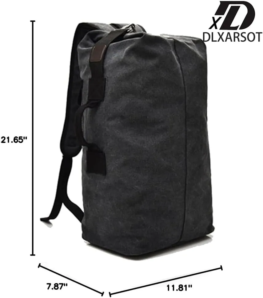 Military Tactical Backpack Large Capacity Travel Climbing Bag Duffel Bag Top Load Double Strap Canvas Backpack
