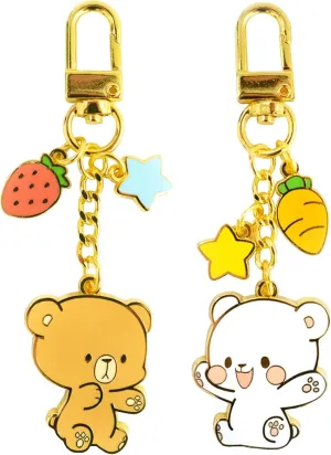 Milk and Mocha Enamel Keychain Bundle Authentic Merchandise for Bags Accessory Couples Matching Cute Adorable