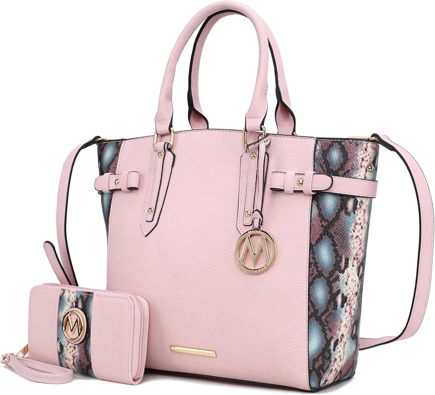 MKF Collection Tote Bag and wallet set, Women’s Snake Embossed Crossbody Bag and Wristlet Handbag Purse by Mia K