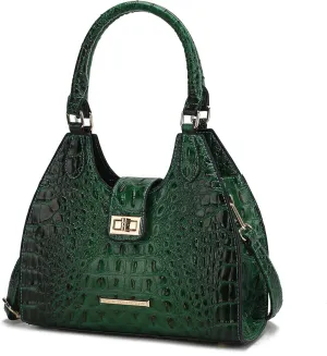 MKF Collection Women Tote Bag, Gradient Rainbow Faux Crocodile-Embossed Vegan Leather Handbag Purse by Mia K
