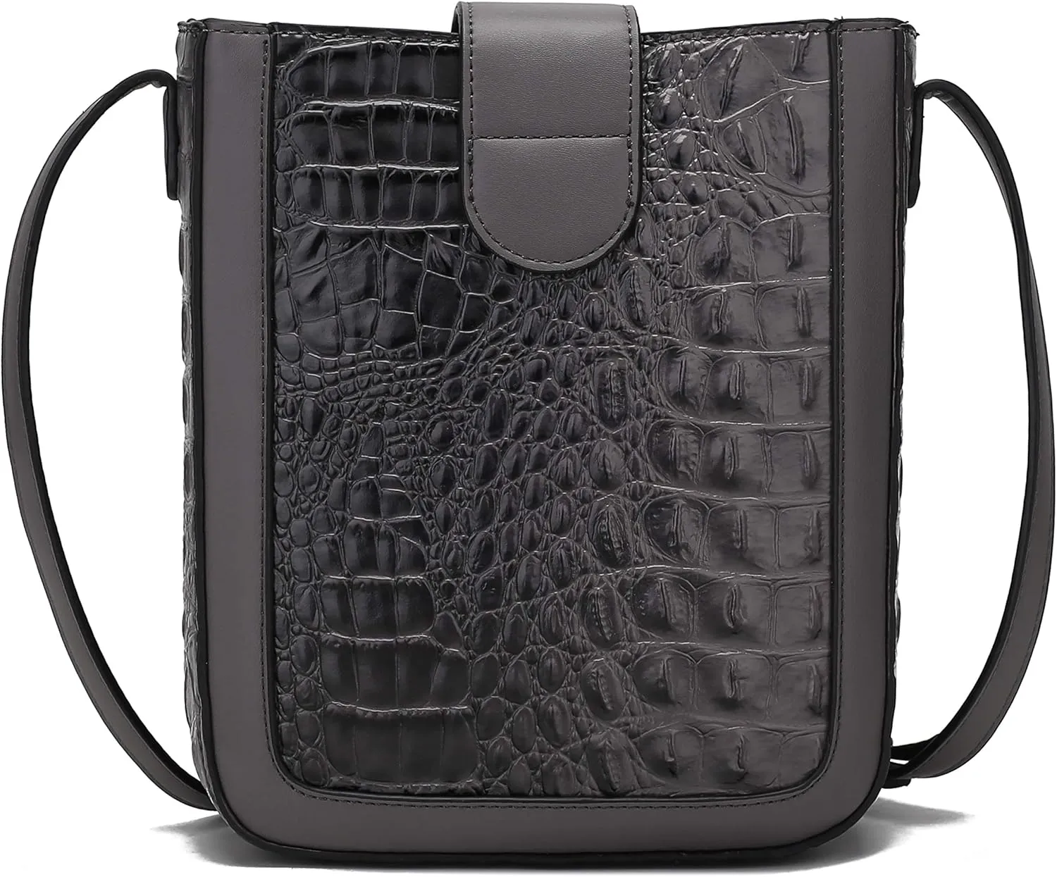 MKF Collection Women's Crossbody Bag, Faux Crocodile Embossed Vegan Leather, Shoulder Bag Handbag purse by Mia K