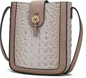 MKF Collection Women's Crossbody Bag, Faux Crocodile Embossed Vegan Leather, Shoulder Bag Handbag purse by Mia K