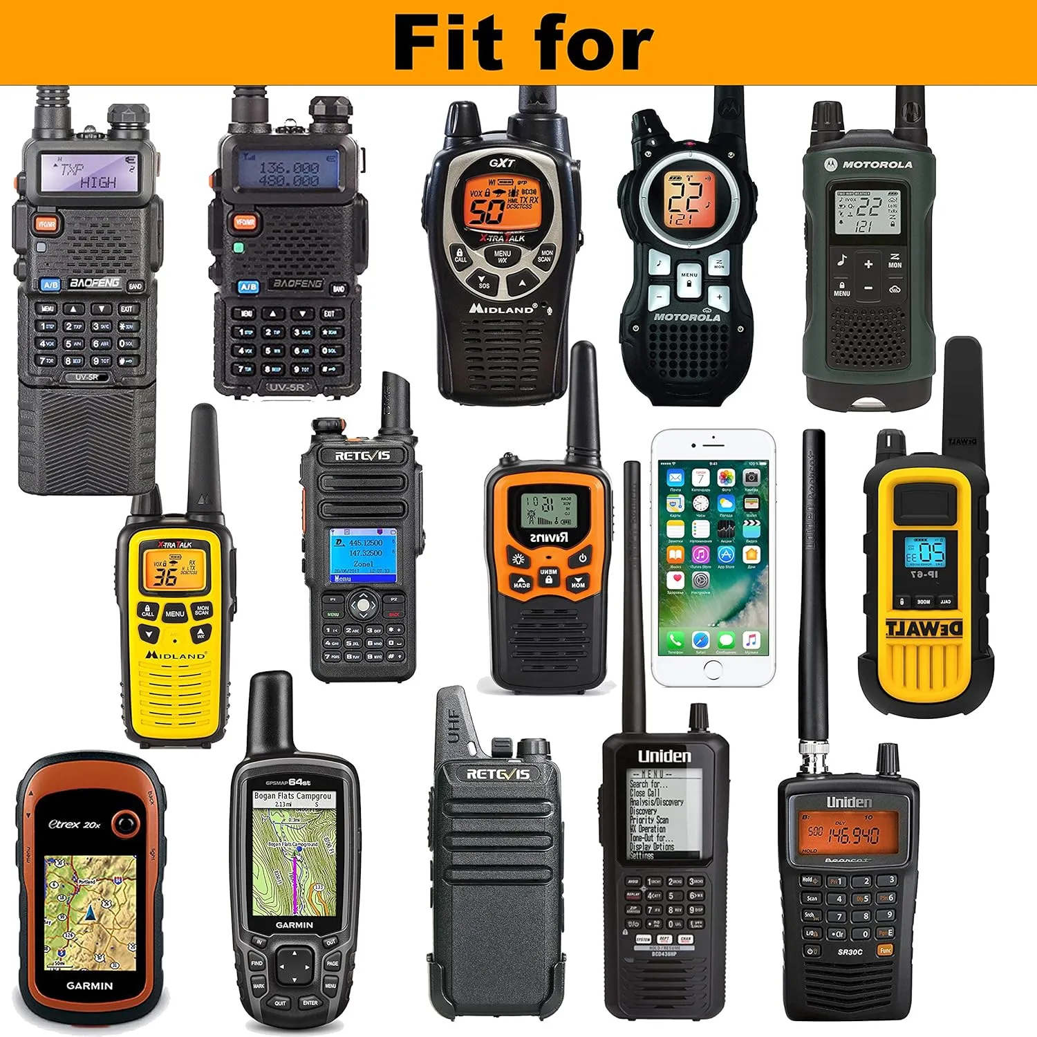 MOLLE Tactical Pouch Bag Radio Phone GPS Holster Holder BaoFeng Two-Way BF-F8HP UV-5R UV-82HP UV-5X3 UV-82C Garmin Retevis Motorola T460 T600 MR350R MH230R Midland Arcshell