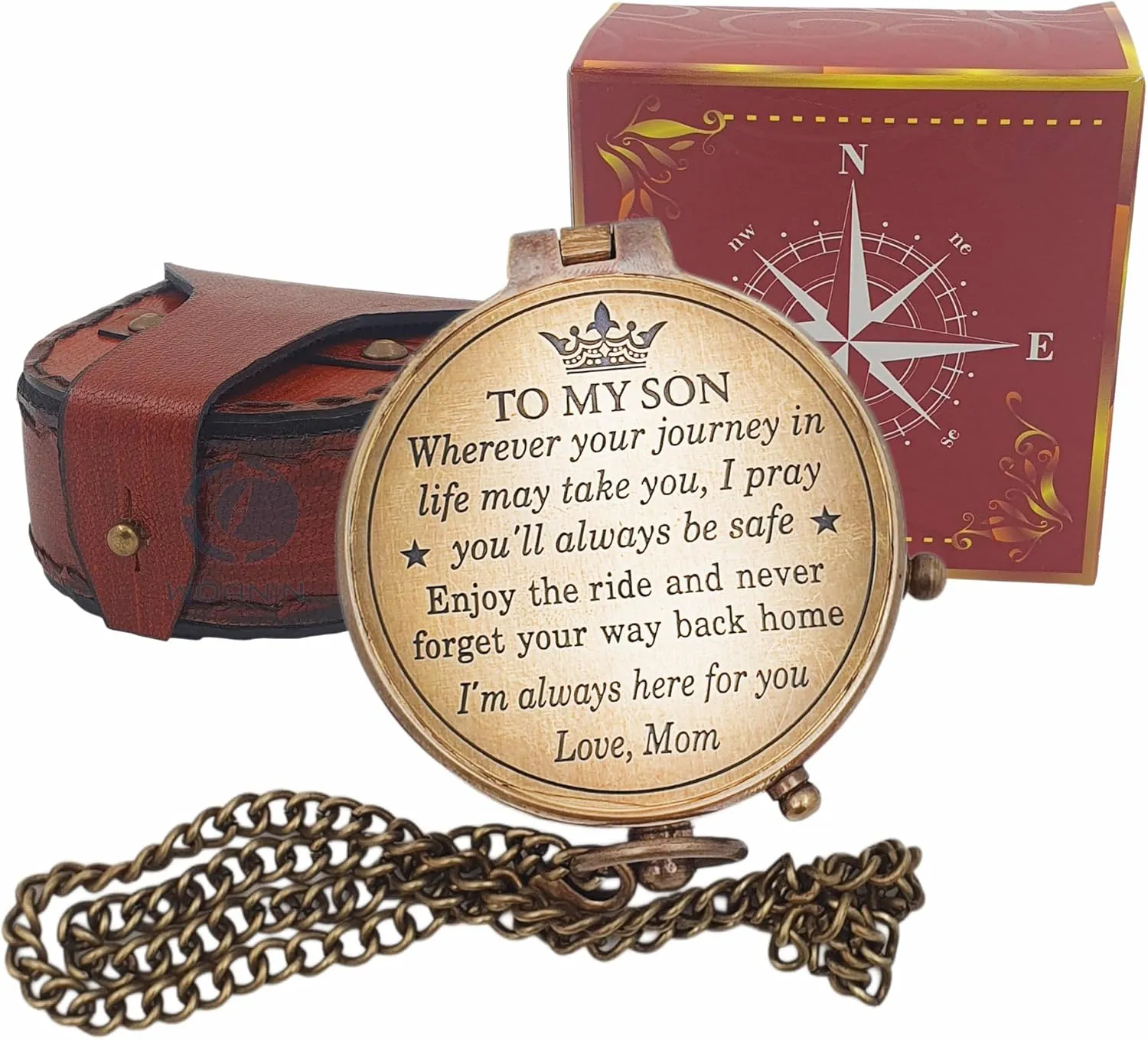 Mom to Son Compass – to My Son Love Mom – Mother to Son Gifts/Dad to Son - Graduation Day Gifts for Son - Son Birthday Gifts - Confirmation Gifts for Son