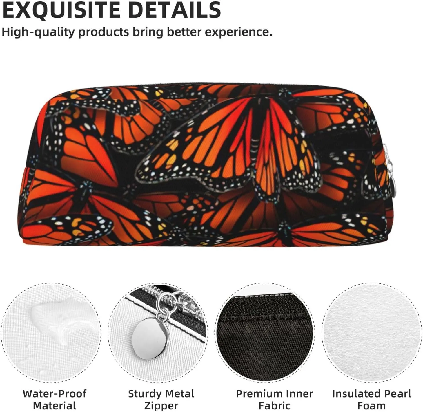 Monarch Butterflies. Print Versatile Storage Pouch Makeup Bag Travel Office Small Items Organizer Bag