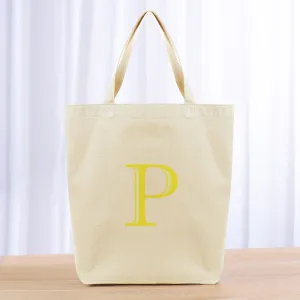 Monogram Engraved Initial Tote Bag - yellow