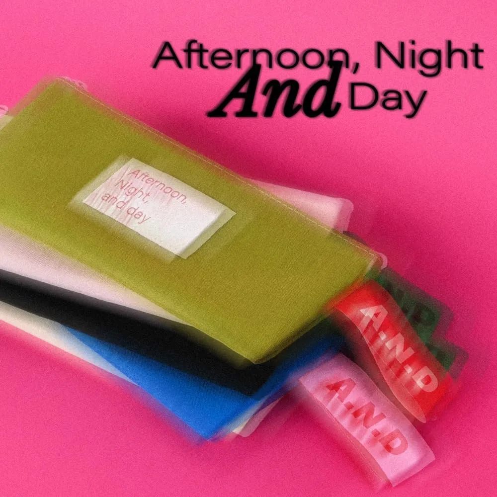 Monolike Afternoon Night and Day flat pen case, Black - Pencil Pouch, Portable Pencil Bag, Pencil Case, Office Pouch case