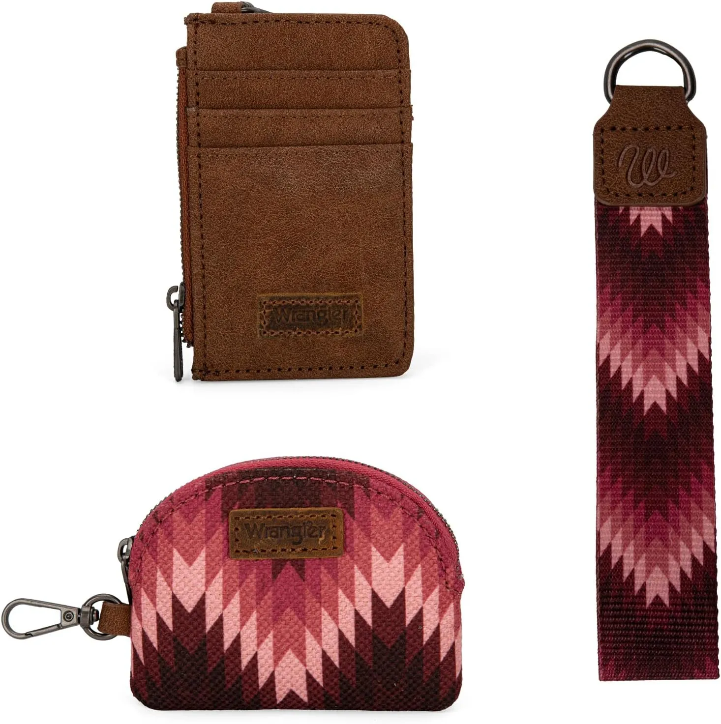 Montana West Wrangler Aztec Keychain Wristlet Wallets for Women Western Dual Pouch Wristlet Credit Card Holder Wallet with Zipper Pocket WG2211-W0051DPK
