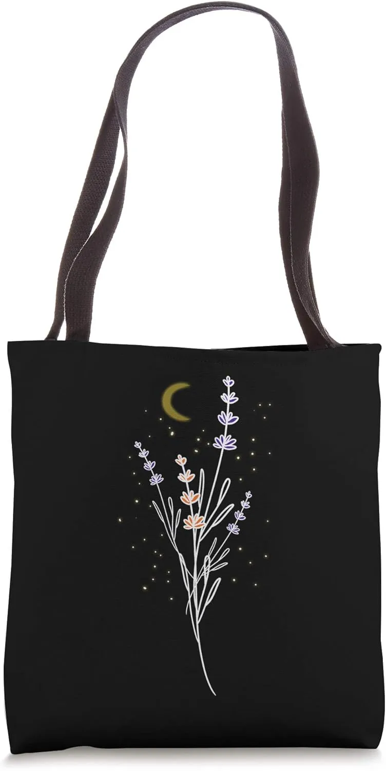 Moon Lavender Cool Satellite Cresent Luna Stargazer Gift Tote Bag