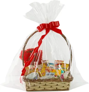 Morepack Extra Large Cellophane Bags for Gift Baskets 35x47 Inches, Jumbo Big Clear Cellophane Bags 20 Pieces