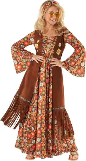 Morph Hippie Costume Women 70s Hippie Dress Outfits 60s Costumes Retro Boho Style Festival Wear for Women