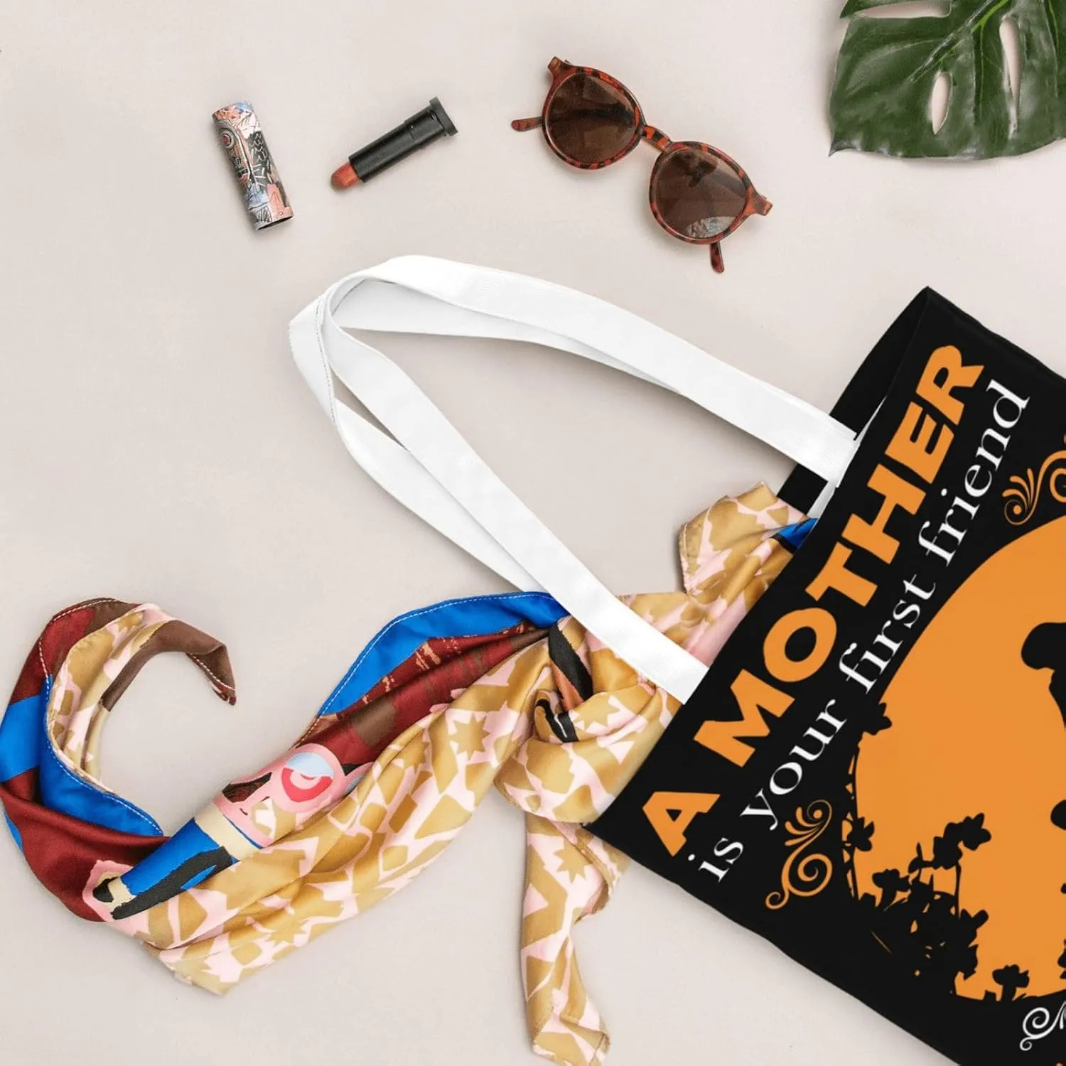 Mother Of A Princess Mother's Day Canvas Tote Bag for Women Reusable Grocery Shoulder Bags Shopping Handbags