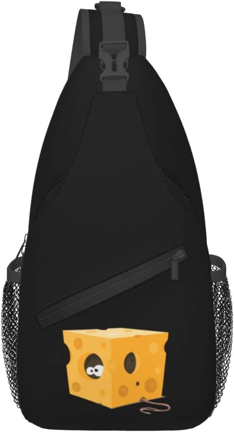 Mouse In Cheese Crossbody Bags For Women Men Chest Backpack Gym Shoulder Bag Travel Outdoor Sports Casual Crossbody Bags