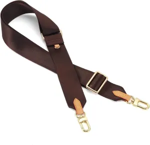 Multi Pochette Accessories Replacement Strap Adjustable Crossbody Wide Cavas Strap for Shoulder Bags Multi Purpose Strap (Brown)