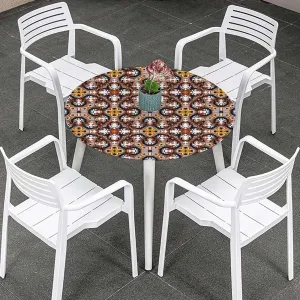 Multicolor Tablecloth Overlay for Round Floral Middle Eastern Bouquet Print Tablecloth Great for Indoor and Outdoor Dining and Playing Cards Bohemian Artsy Fits up 45"-50" Diameter Tables
