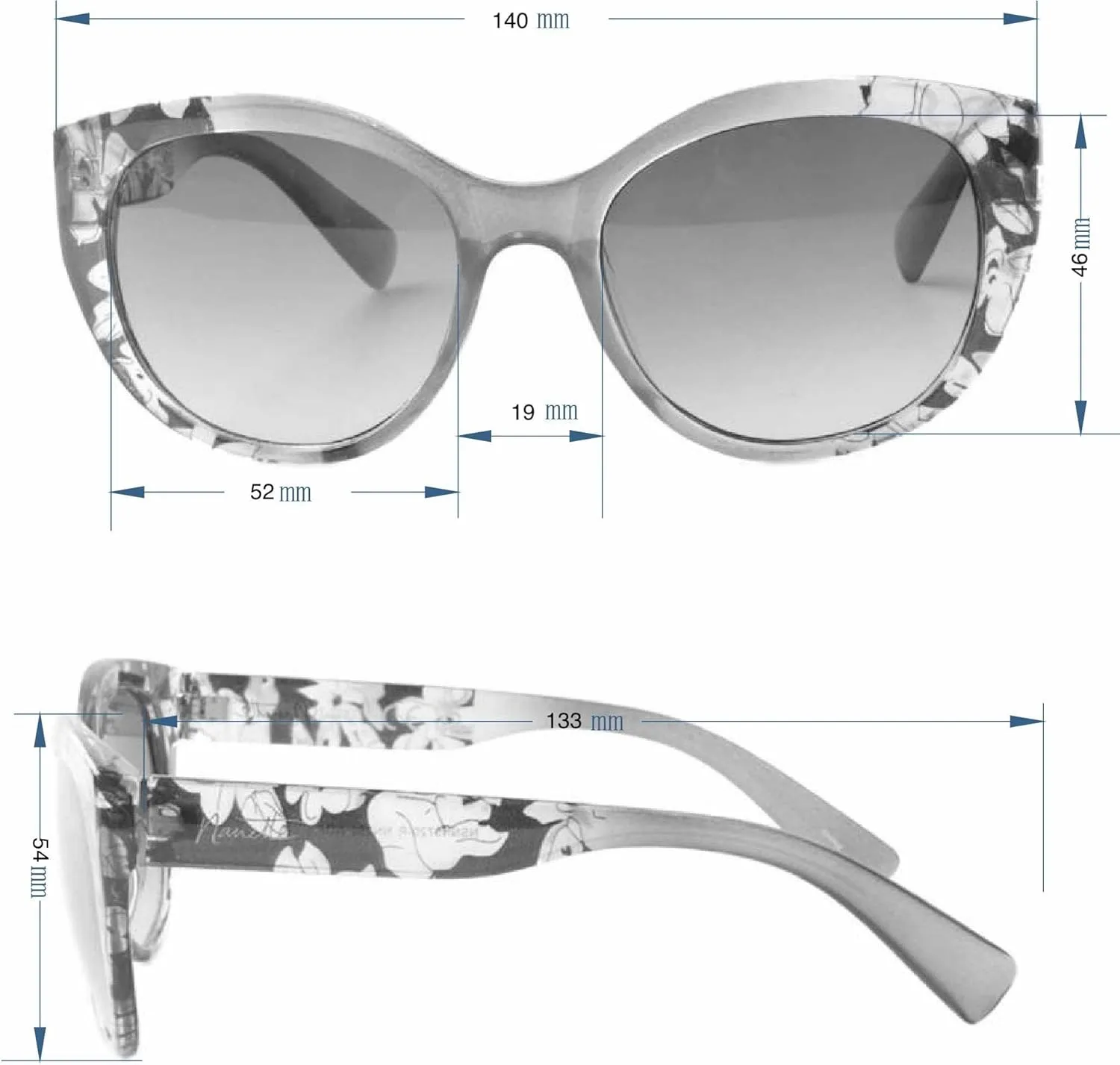 Nanette Nanette Lepore Nn262 Bold Floral Uv Protective Women's Cat Eye Sunglasses. Fashionable Gifts for Her, 52 Mm
