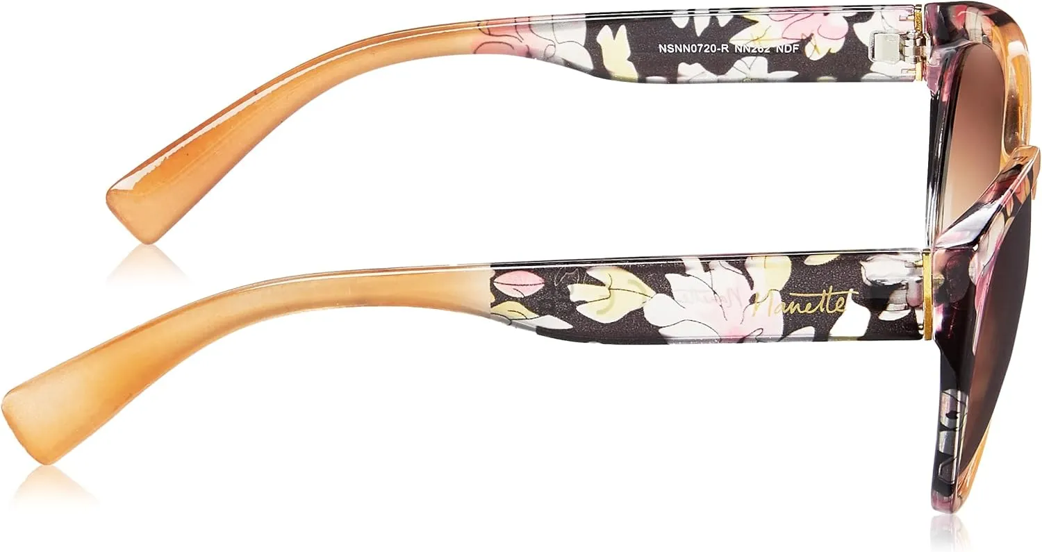Nanette Nanette Lepore Nn262 Bold Floral Uv Protective Women's Cat Eye Sunglasses. Fashionable Gifts for Her, 52 Mm