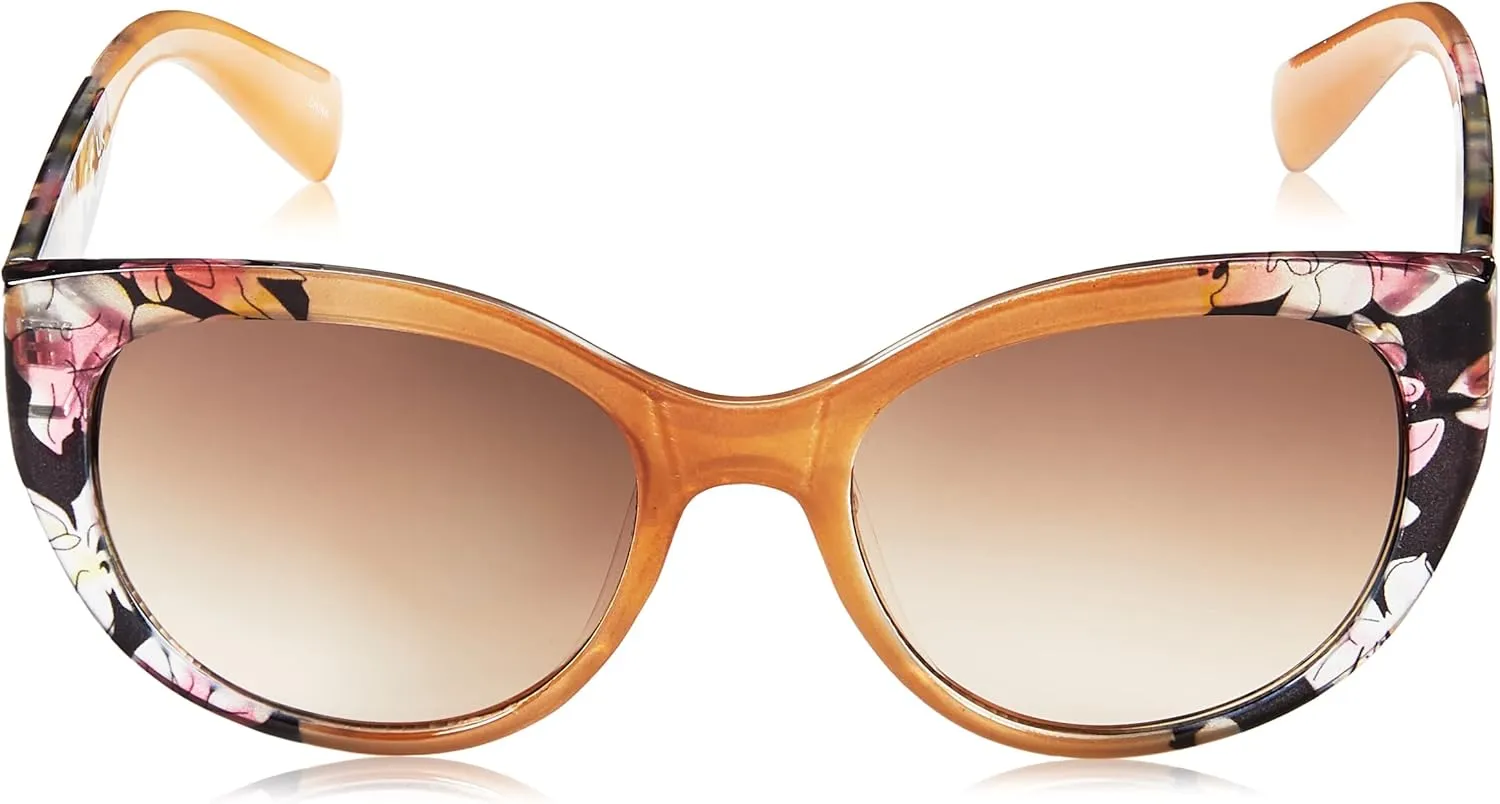Nanette Nanette Lepore Nn262 Bold Floral Uv Protective Women's Cat Eye Sunglasses. Fashionable Gifts for Her, 52 Mm