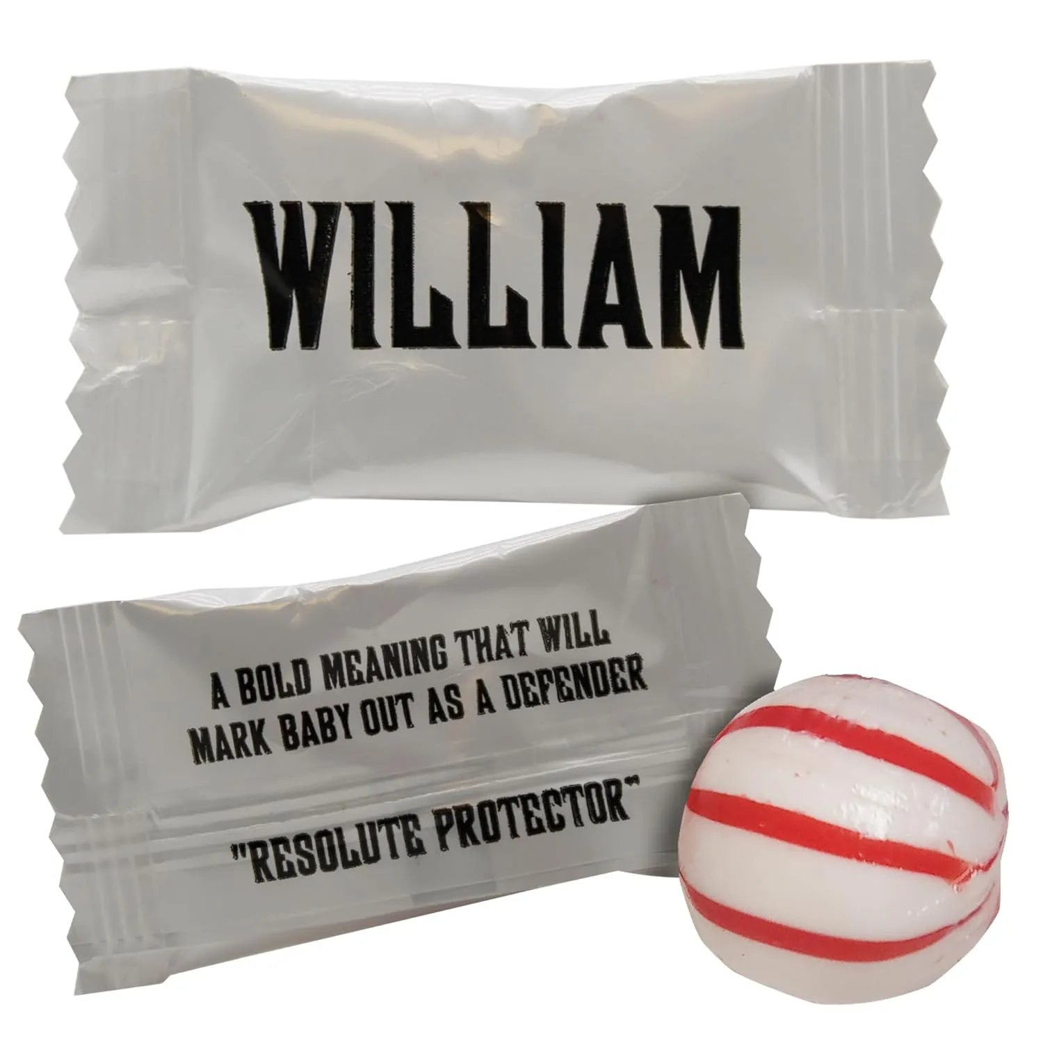 Naturejam 100 Count William Personalized Name Peppermints - Ideal Mints Bulk Individually Wrapped for William Named Person's Party Mix - Perfect Bag of Mints for Birthday, Weddings, or Any Party