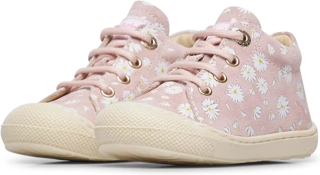 NATURINO Cocoon Suede Leather Daisy Print First Walking Shoes