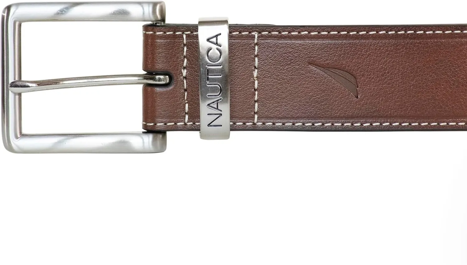 Nautica Men's Casual Leather Belt | Everyday | Classic | Pants | Jeans | Khakis | Chinos | Metal Buckle