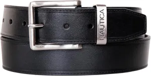 Nautica Men's Casual Leather Belt | Everyday | Classic | Pants | Jeans | Khakis | Chinos | Metal Buckle