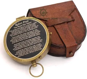 Nautical Vintage Directional Magnetic Flat Compass with Famous Scripture Quote Engraved Baptism Gifts