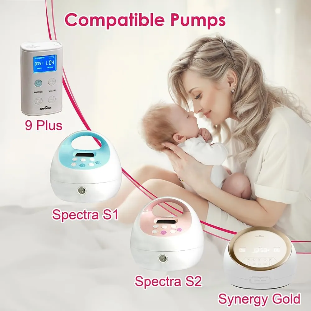 Nenesupply 30mm 2 pc Flanges Duckbill Valves Compatible with Spectra S2 S1 9 Plus Synergy Gold Breastpump Replacement to Spectra Pump Parts Flange Accessories Wide Mouth Work with Backflow Protector