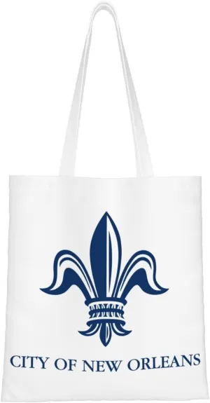 New Orleans Logo Tote Bag for Women Canvas Shopping Bags Reusable Large Capacity Casual Shoulder Handbags Grocery Bags DIY Gift Bags