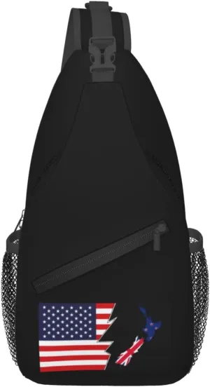 New Zealand Terrain Map And America Crossbody Bags For Women Men Chest Backpack Gym Shoulder Bag Travel Outdoor Sports Casual Crossbody Bags