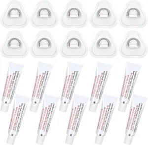 Newwiee 10 D Ring PVC Patch for Inflatable Boat With10 Liquid Waterproof Repair Patch Cement Inflatable Repair Set for Inflatable Boat Dinghy Sup Kayak Surfboard Rafting Canoe