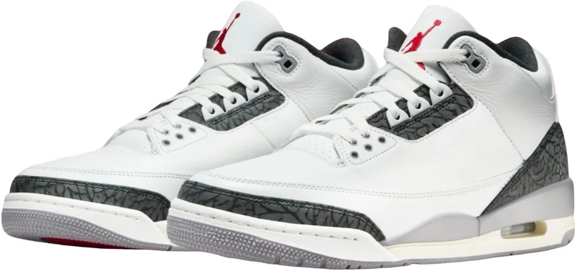 Nike Air Jordan 3 Retro Summit White/Fire Red 'Cement Grey' (CT8532 106)